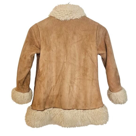 Girls Route 66 Faux Suede & Sherpa Phoebe Buffay Tan Jacket - Picture 2 of 8